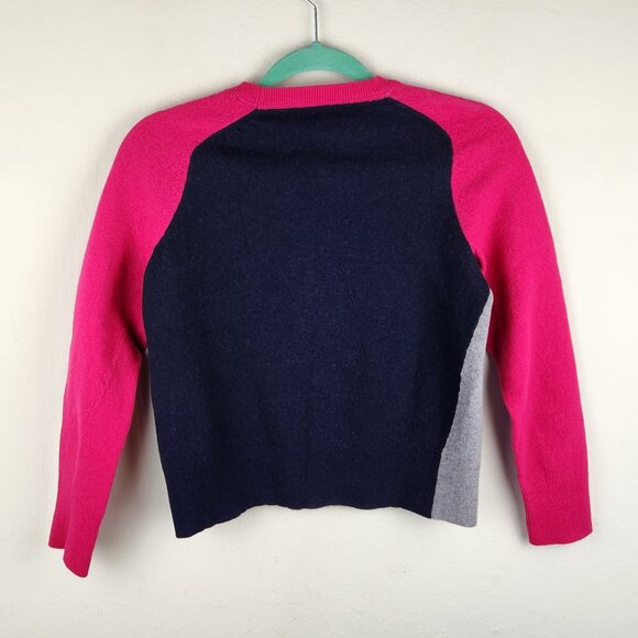 Banana Republic Italian Wool Blend Colorblock Raglan Sleeve Sweater M *shrunk?* - Picture 2 of 7